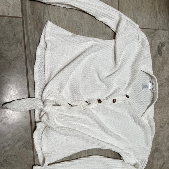 light n white knit tie sweater - Picture 5 of 5